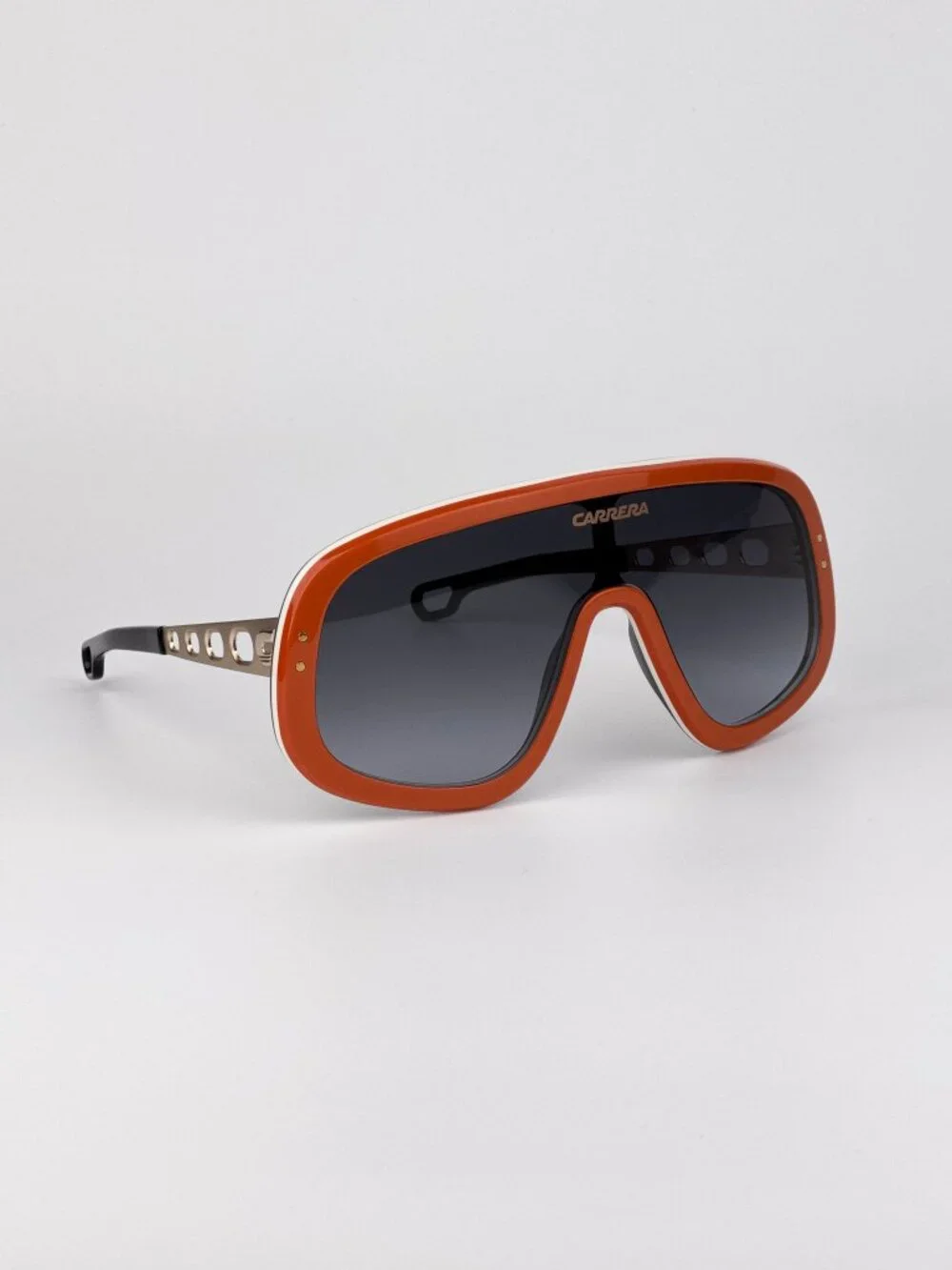 Carrera FLAGLAB 17 0C3E 9O Sunglasses – Orange & Gold Oversized Shield Frame